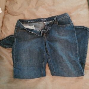 Loft size 6 slim boyfriend button fly crop jeans